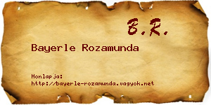 Bayerle Rozamunda névjegykártya